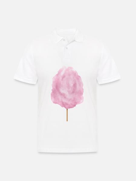 Pink cotton candy candy on the - Men's Polo Shirt - white