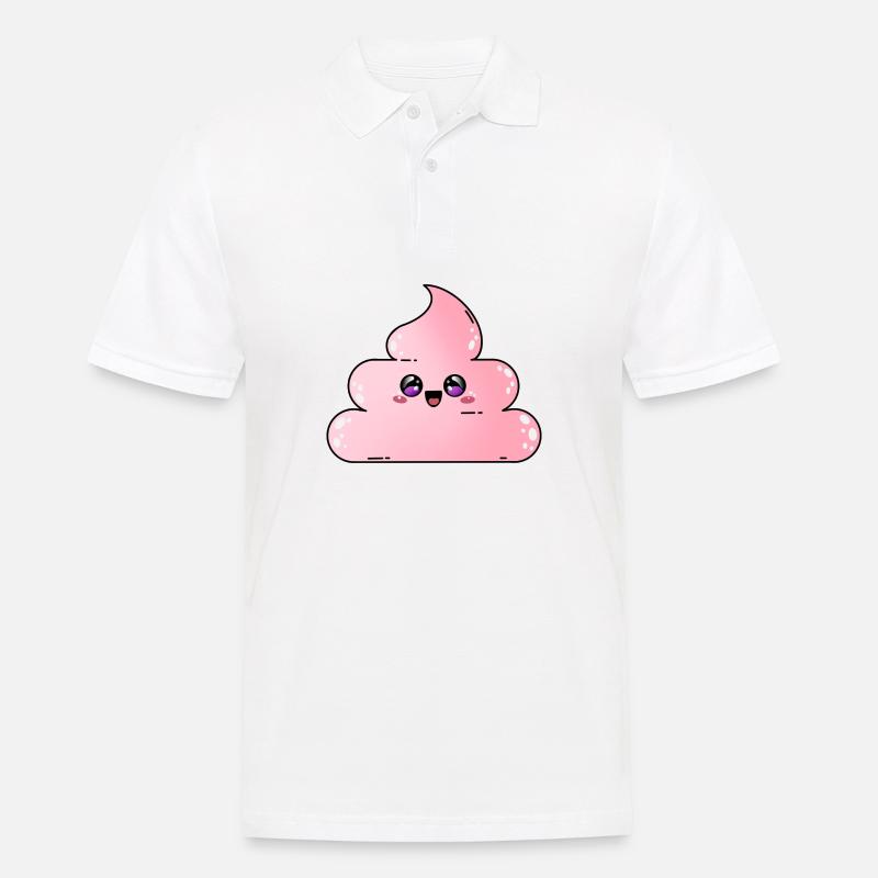 Pinker Poop - Pinker Kackhaufen - Männer Poloshirt - Weiß