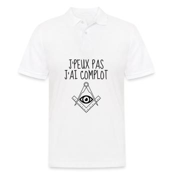 J'peux pas J'ai complot - Polo Homme - blanc - Devant - Kai (181cm)