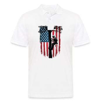 Arborist Flag Forest Lumberjack Gift - Men's Polo Shirt - white - Front - Kai (181cm)