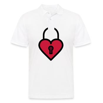 Cadenas, serrure d'amour - Polo Homme - blanc - Devant - Kai (181cm)