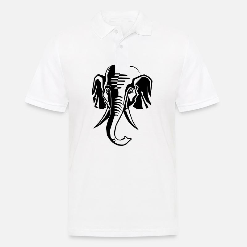 Elephant - Männer Poloshirt - Weiß