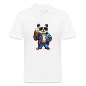 Panda Beer Beer Bear Funny Humor Party Celebrate - Men's Polo Shirt - white - Front - Kai (181cm)