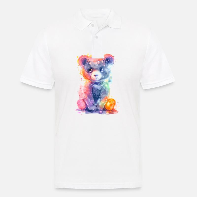 Neon Baer - Männer Poloshirt - Weiß