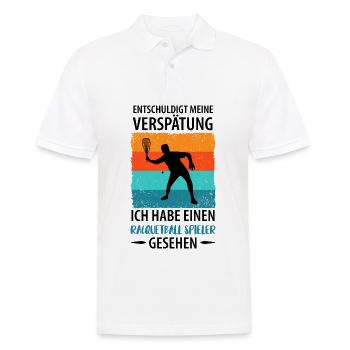 Racquetball - Männer Poloshirt - Weiß - Vorne - Kai (181cm)
