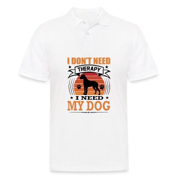 Deutsche Dogge Mein Hund Retro Vintage Hunderasse - Männer Poloshirt - Weiß - Vorne - Kai (181cm)