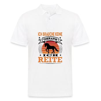 Reiten Reitsport Pferde Reiter Reiterin Retro - Männer Poloshirt - Weiß - Vorne - Kai (181cm)