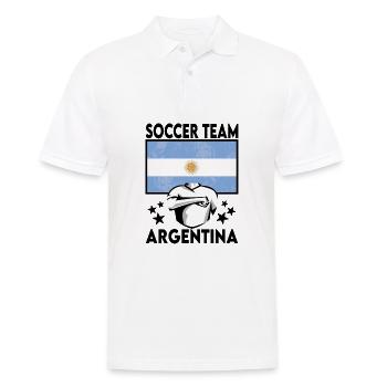 Argentina Soccer Football 2022 WM - Men's Polo Shirt - white - Front - Kai (181cm)