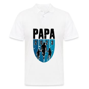 PAPA DEPUIS LA FÊTE DES PÈRES 2023 PÈRE DEUX ENFANTS - Polo Homme - blanc - Devant - Kai (181cm)