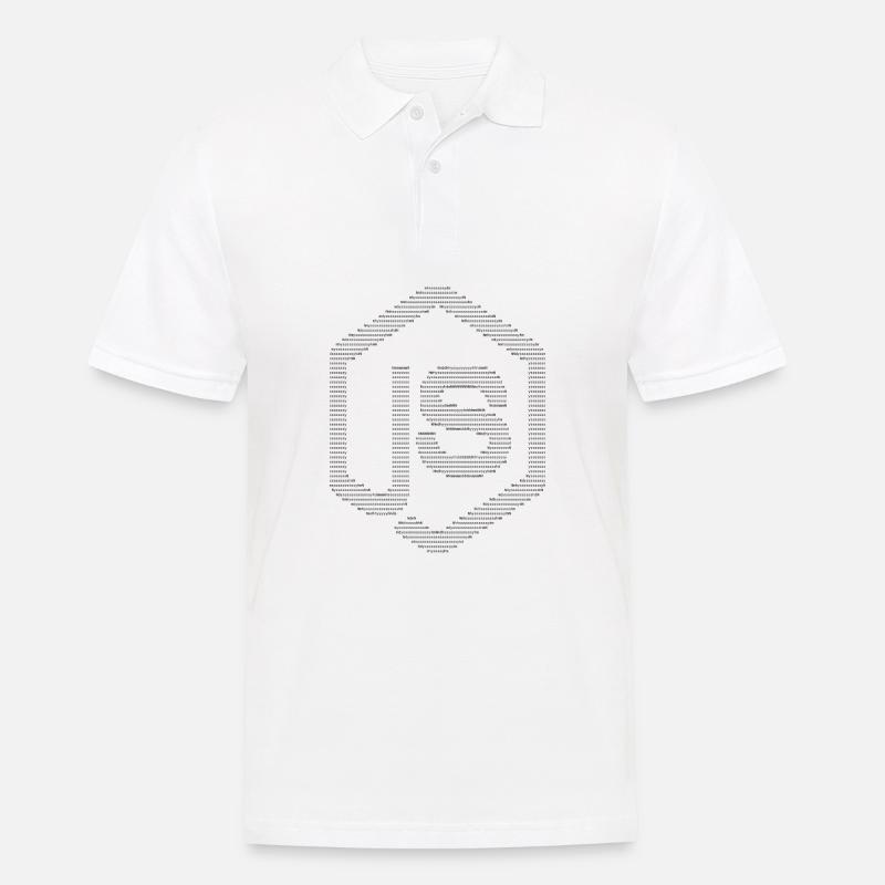 Logo JavaScript Node.js ASCII (noir) - Polo Homme - blanc