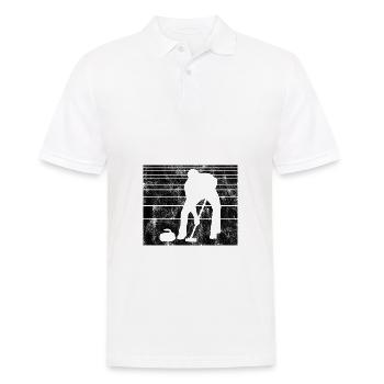 Curling sur glace Curling Retro Cadeau - Polo Homme - blanc - Devant - Kai (181cm)