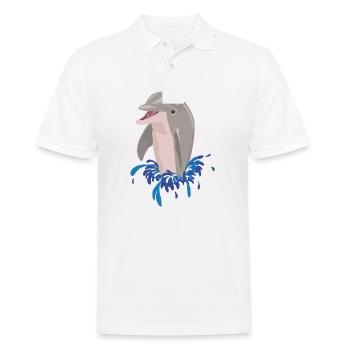 Delphin Meer Strand Spritzer - Männer Poloshirt - Weiß - Vorne - Kai (181cm)