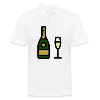 glass, sparkling wine, glass - Men's Polo Shirt - white - Front - Kai (181cm)