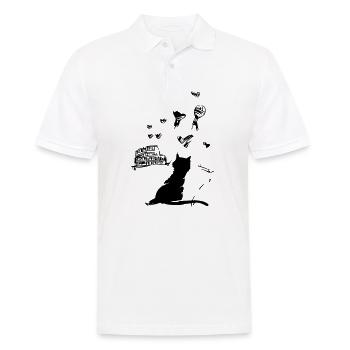 The Cat Ugo in Rome - The Ugo cat in Rome - Men's Polo Shirt - white - Front - Kai (181cm)