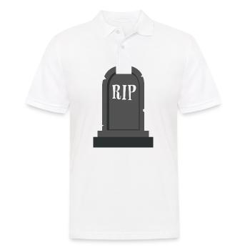 Grabstein RIP Halloween - Männer Poloshirt - Weiß - Vorne - Kai (181cm)