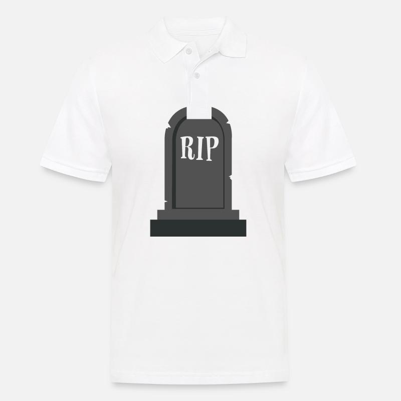 Grabstein RIP Halloween - Männer Poloshirt - Weiß