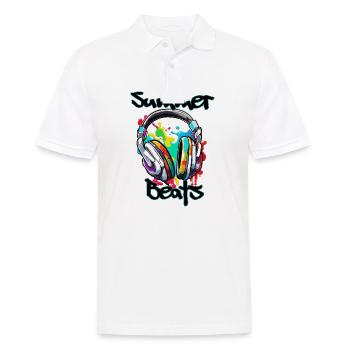 Kopfhörer / Audio / Musik / Klang / cool - Männer Poloshirt - Weiß - Vorne - Kai (181cm)