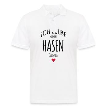 Ich liebe Hasen Häschen Geschenke - Männer Poloshirt - Weiß - Vorne - Kai (181cm)