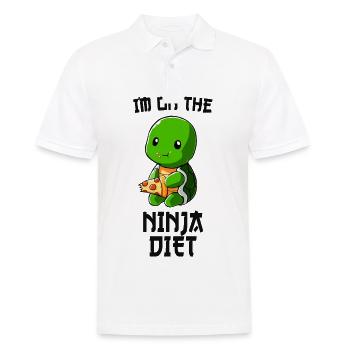 Turtle pizza food diet dit cadeau - Polo Homme - blanc - Devant - Kai (181cm)