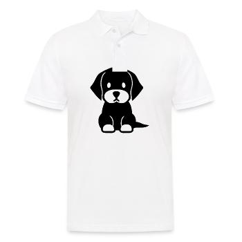 Chiot mignon dans un design d’icône simple - Polo Homme - blanc - Devant - Kai (181cm)