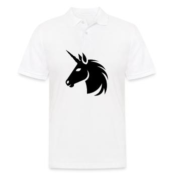 Einhorn - Männer Poloshirt - Weiß - Vorne - Kai (181cm)