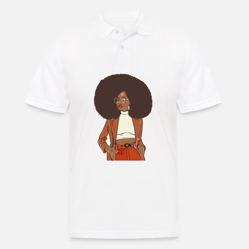 Afro chic avec un blazer orange - Polo Homme - blanc