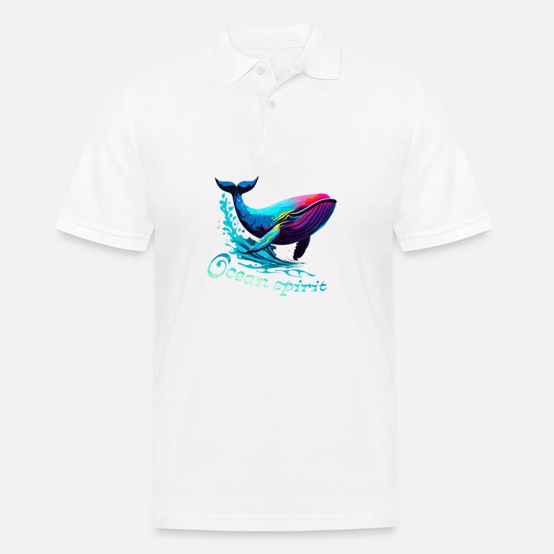 Geist des Ozeans. Wal - Männer Poloshirt - Weiß
