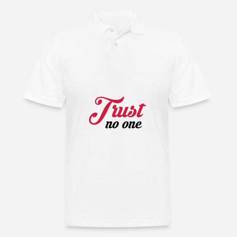 Traue niemandem - Männer Poloshirt - Weiß