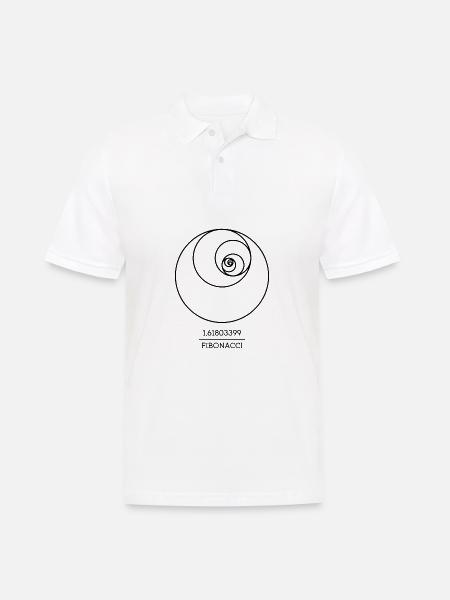 Fibonacci Spiral Folge Mathe Lehrer Zahlen - Männer Poloshirt - Weiß