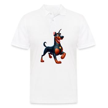 Dobermann 4 - Männer Poloshirt - Weiß - Vorne - Kai (181cm)