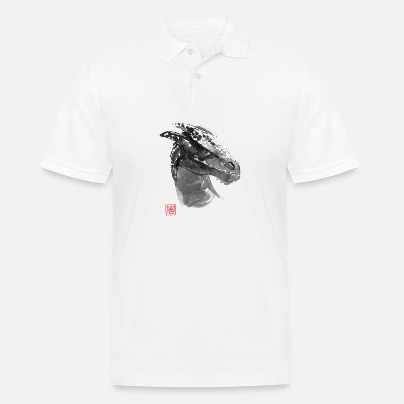 Drache - Männer Poloshirt - Weiß