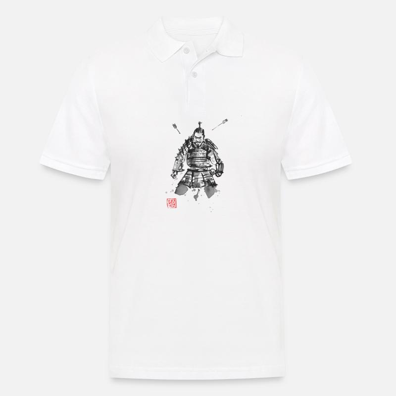 Samurai-Ziel - Männer Poloshirt - Weiß