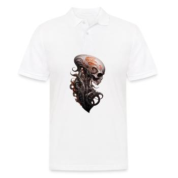 Chemise Dark Fantasy avec colonne vertébrale de crâne extraterrestre - Polo Homme - blanc - Devant - Kai (181cm)