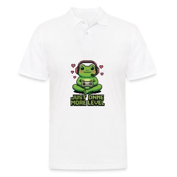 Pixel Frog : Juste un niveau de plus - Polo Homme - blanc - Devant - Kai (181cm)