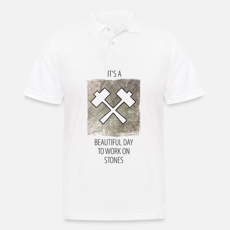 Steinmetz Steinbildhauer Spruch - Männer Poloshirt - Weiß