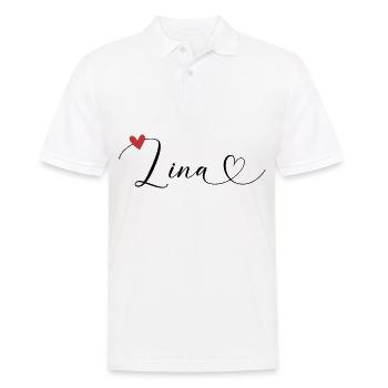 Lina Name Vorname Kalligrafieherz - Männer Poloshirt - Weiß - Vorne - Kai (181cm)