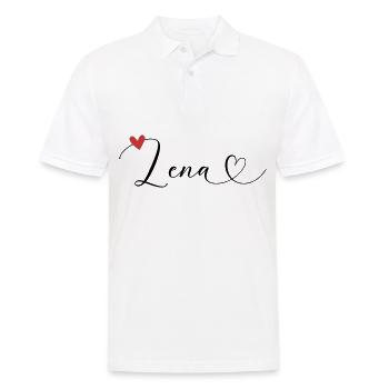 Lena Nom Prénom Calligraphie Coeur - Polo Homme - blanc - Devant - Kai (181cm)