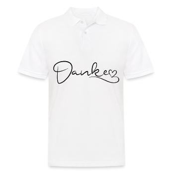 Danke Schrift mit Herz - Männer Poloshirt - Weiß - Vorne - Kai (181cm)