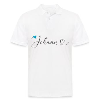 Johann Name Vorname Kalligrafieherz - Männer Poloshirt - Weiß - Vorne - Kai (181cm)