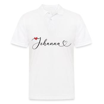 Johanna Name Vorname Kalligrafieherz - Männer Poloshirt - Weiß - Vorne - Kai (181cm)