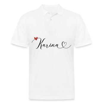 Karina Name Vorname Kalligrafieherz - Männer Poloshirt - Weiß - Vorne - Kai (181cm)