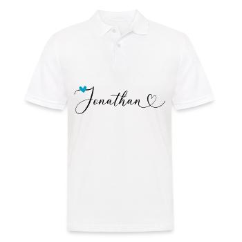 Jonathan Name Vorname Kalligrafieherz - Männer Poloshirt - Weiß - Vorne - Kai (181cm)