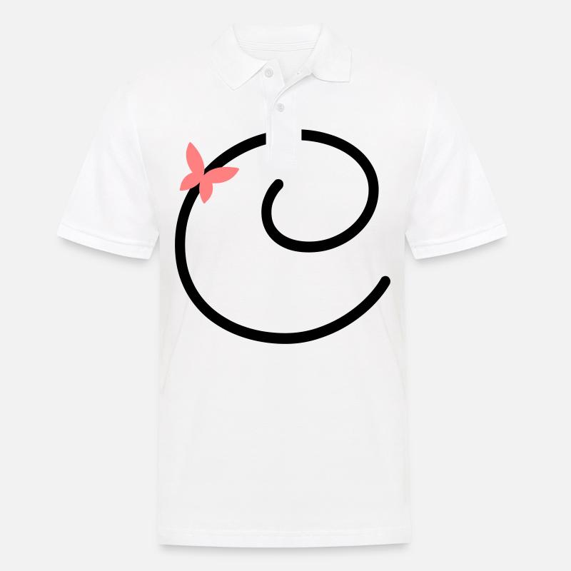 Buchstabe C Schmetterlingsbuchstabe - Männer Poloshirt - Weiß