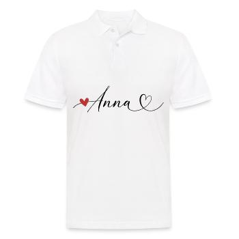Anna Name Vorname Kalligrafieherz - Männer Poloshirt - Weiß - Vorne - Kai (181cm)
