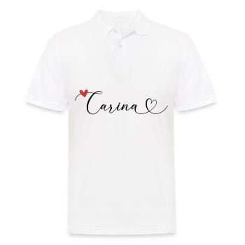 Carina Name Vorname Kalligrafieherz - Männer Poloshirt - Weiß - Vorne - Kai (181cm)