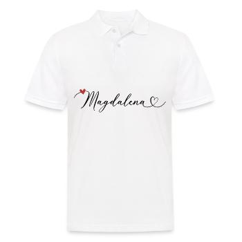 Magdalena Name Vorname Kalligrafieherz - Männer Poloshirt - Weiß - Vorne - Kai (181cm)