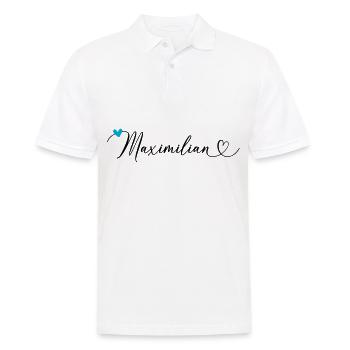Maximilian Name Vorname Kalligrafieherz - Männer Poloshirt - Weiß - Vorne - Kai (181cm)