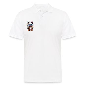 Cool Panda - Men's Polo Shirt - white - Front - Kai (181cm)