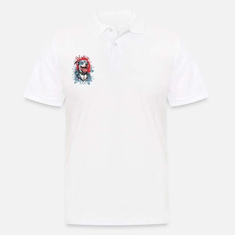 Hunderasse Pitbulls - Männer Poloshirt - Weiß