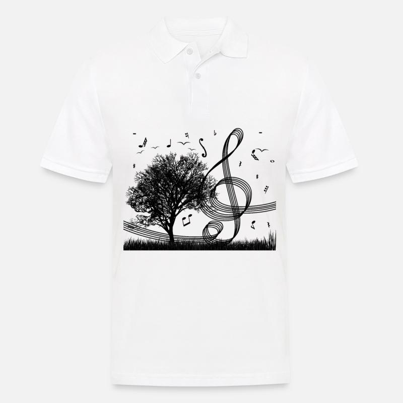 Clef clé de sol violon violon note - Polo Homme - blanc